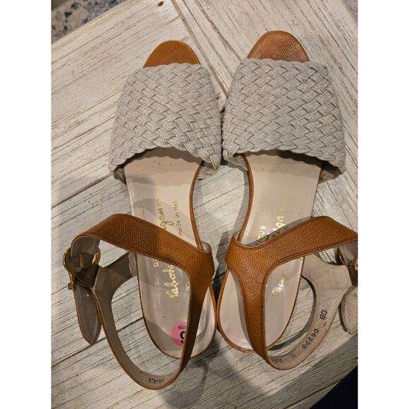 Salvatore Ferragamo Women's Slingback Sandals Brown Size 8 Low Heel - Picture 2 of 6